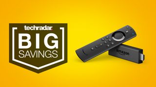 deals image: Amazon Fire TV Stick 4K on yellow background
