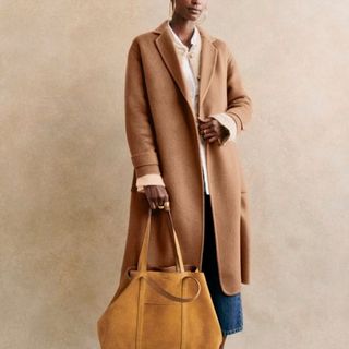 Sezane Mederick Coat on model 