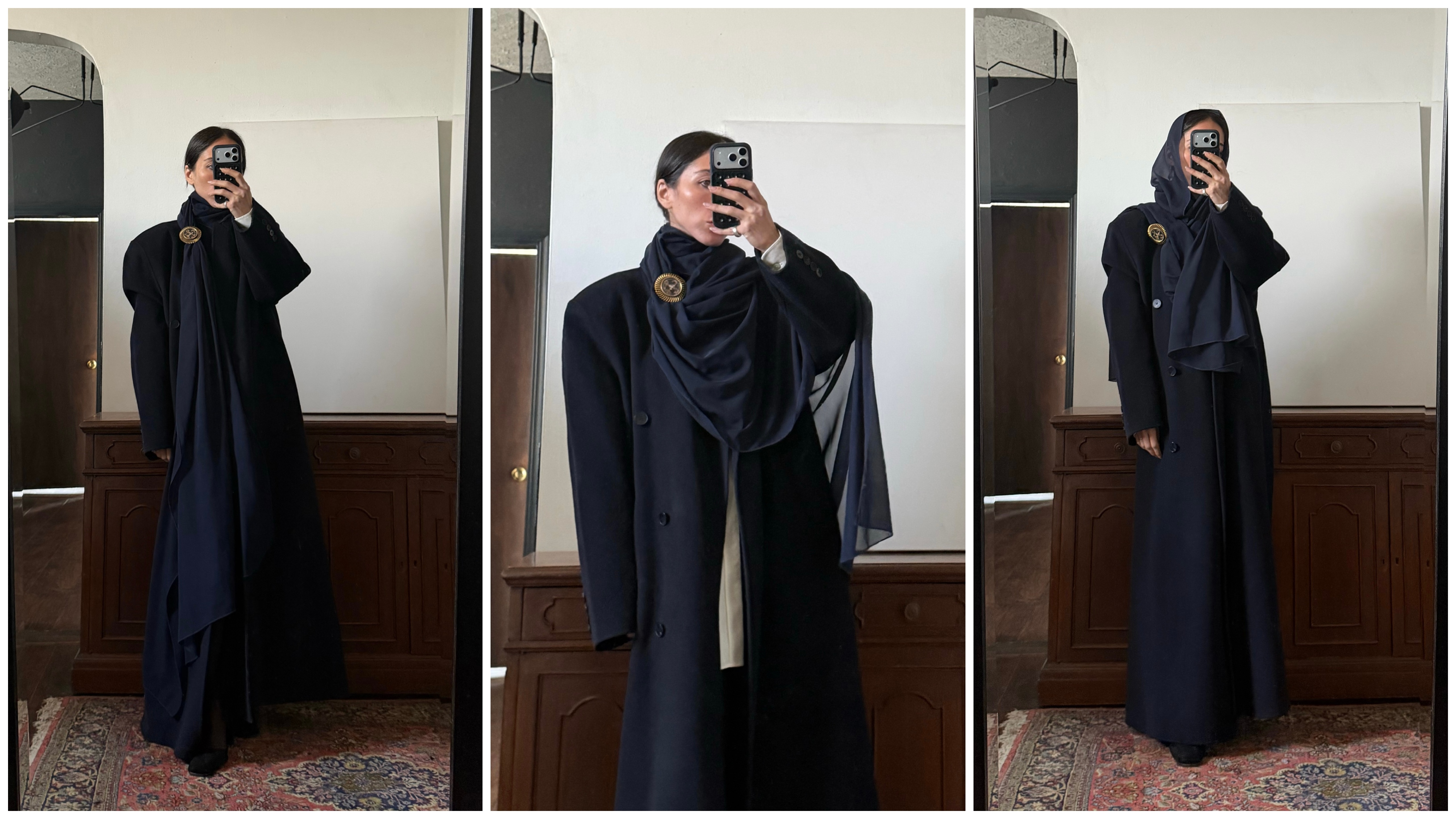 Alexis Badiyi wearing a chiffon scarf