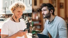 Beyerdynamic Blue Byrd ANC (Gen 2) worn by two different men, walking around town