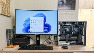 Dell XPS 8960 review unit on desk