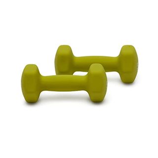 Amazon Basics Neoprene Coated Hexagon Workout Dumbbell Hand Weight, 5 Pound, Set of 2, Total 10 Lb, Green