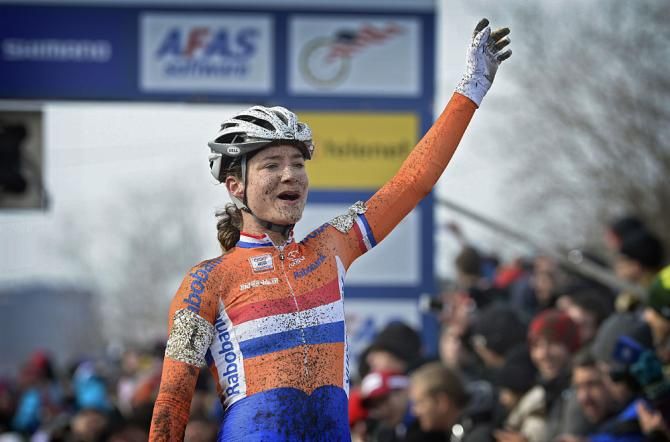 Marianne Vos (Netherlands) wins her sixth 'cross world title in Louisville, Kentucky