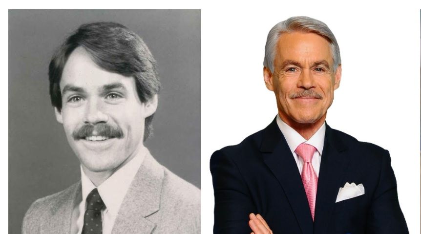 KTRK-TV anchor Tom Koch then and now