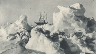 Endurance trapped in the Antarctic ice, 1915
