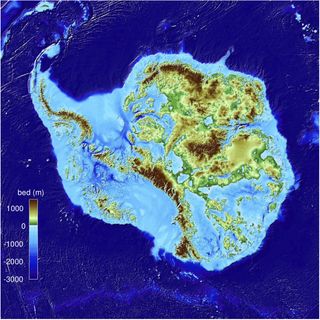 The BedMachine map reveals ridges and valley's beneath Antarctica's ice.