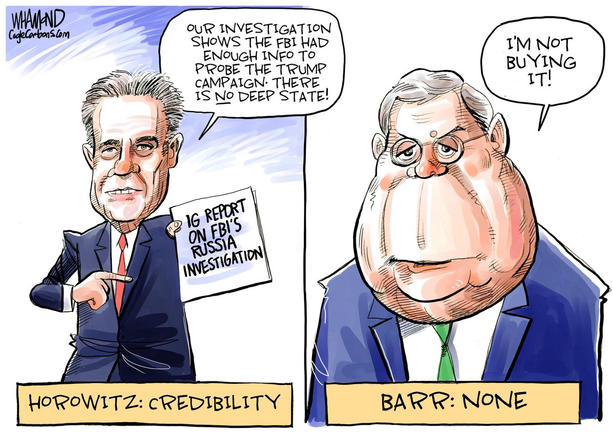 Political Cartoon U.S. Horowitz Report No Deep State Barr Disbelief ...