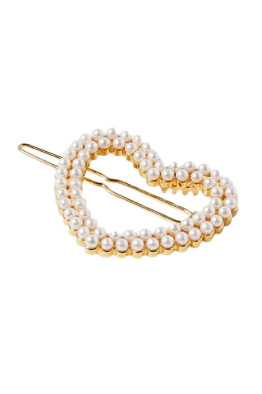 Oliver Bonas Camilla Faux Pearl Heart Barrette Hair Clip - bridesmaid gifts