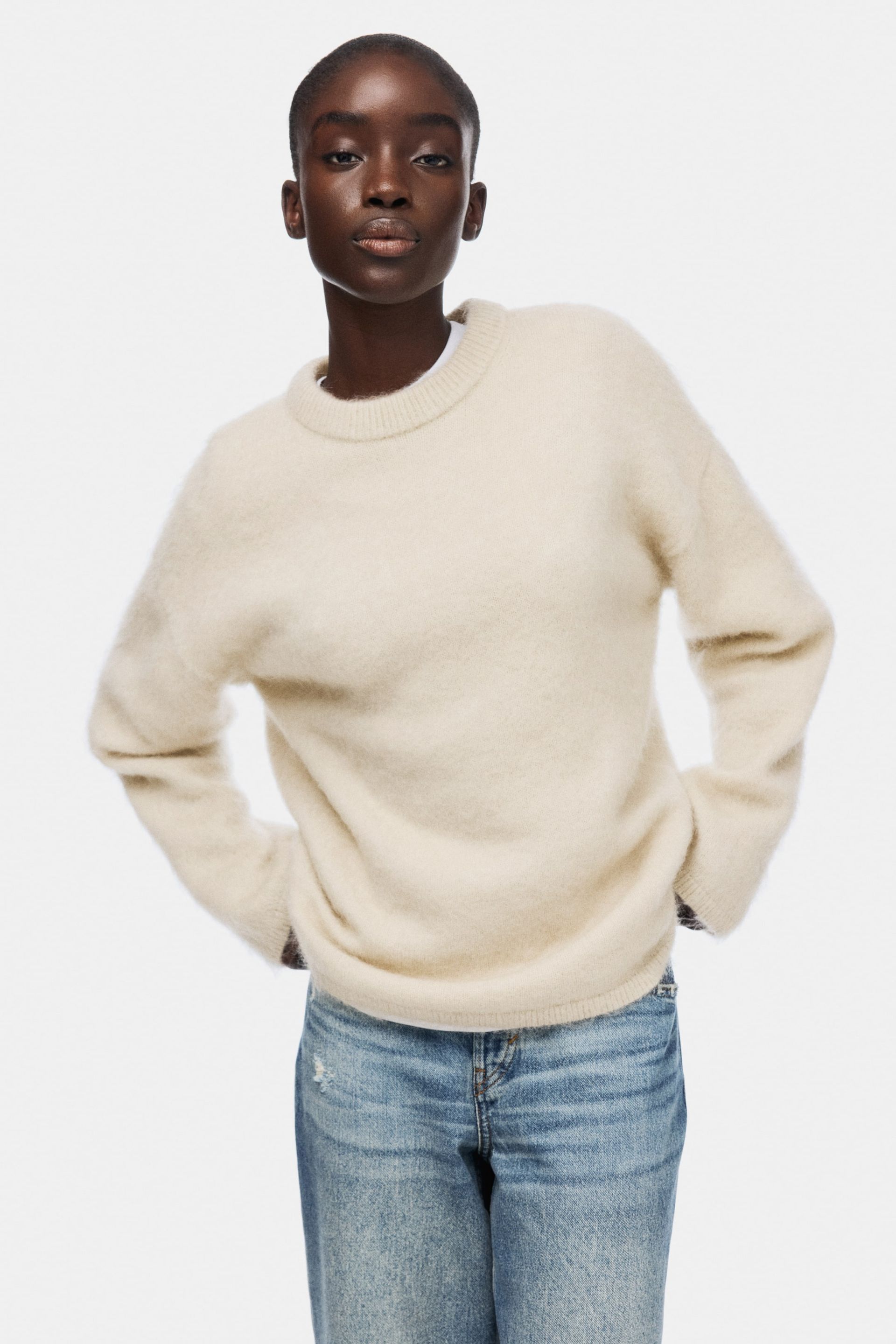 Oversized Mohair-Blend Sweater - Black