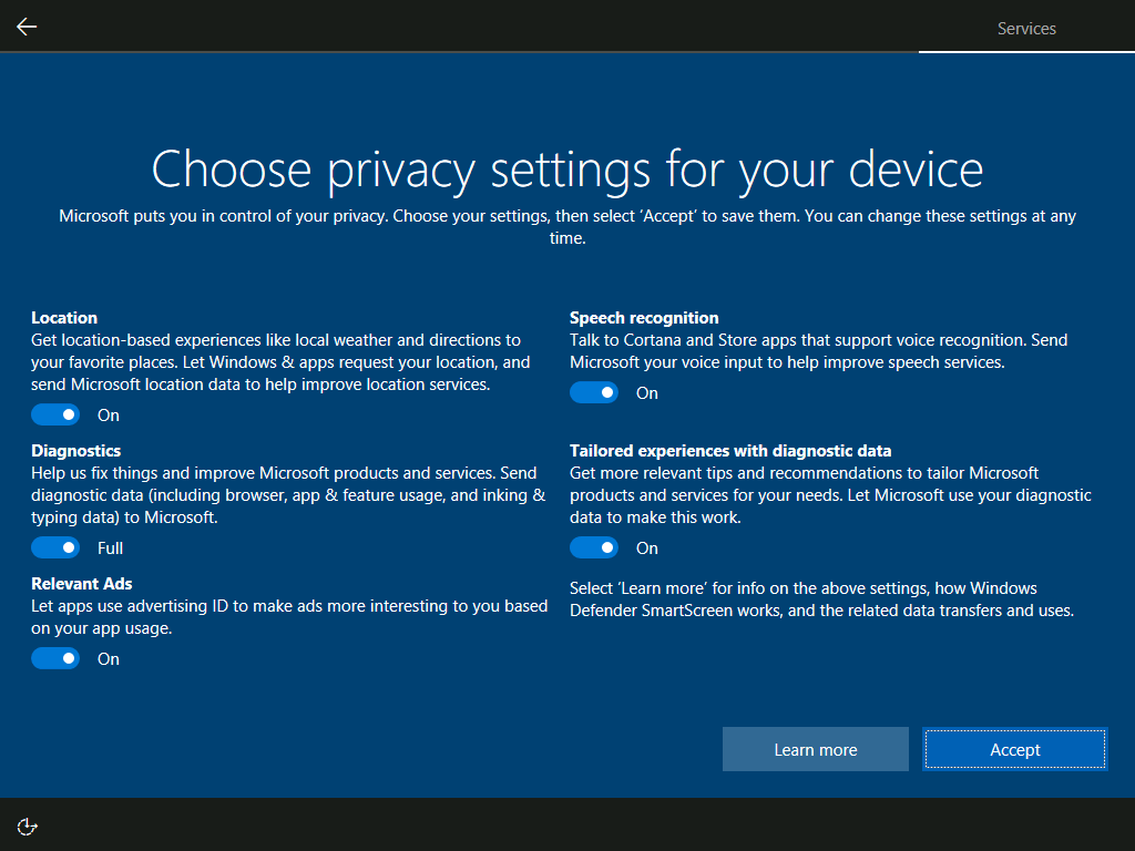 windows 10 update and privacy settings uninstall