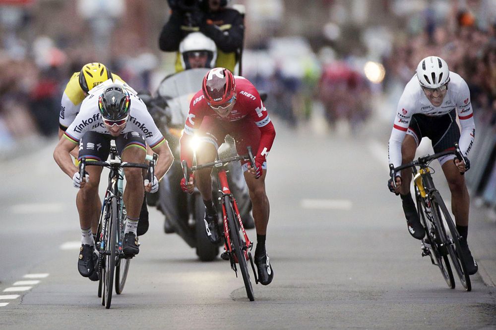 Peter Sagan (Tinkoff) on his way to winning Gent-Wevelgem