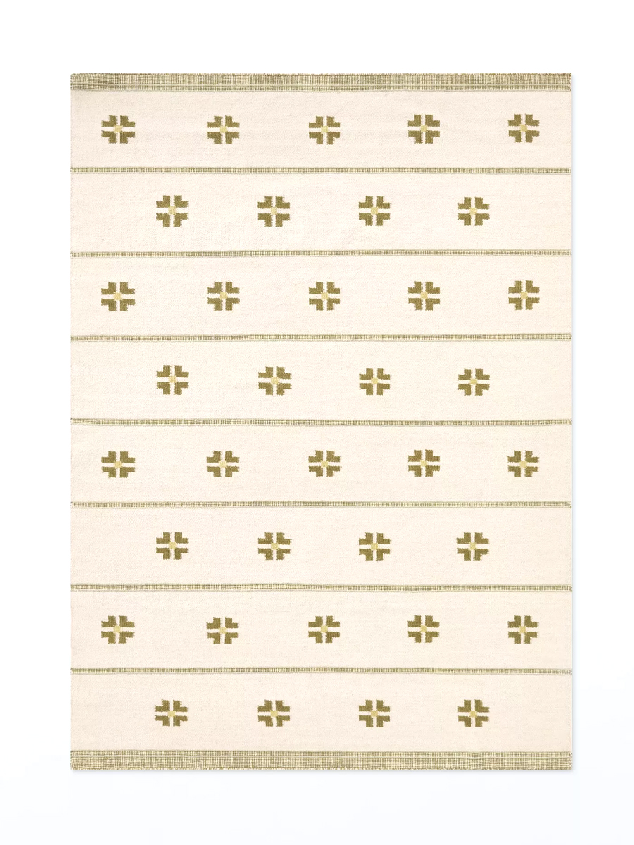 John Lewis, John Lewis Tilda Flatweave Wool Rich Rug, Bronze Green