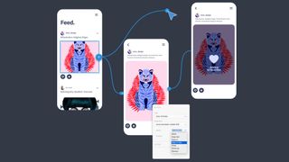 Design apps for Windows: Illustration of cat on 3 mobile phones