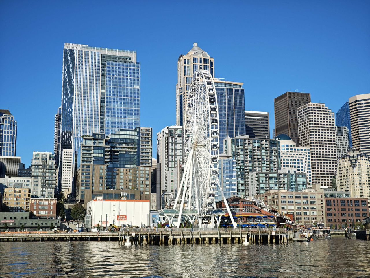 A Ferris wheel on water
