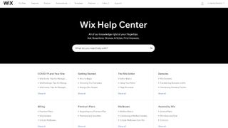 Wix's help center