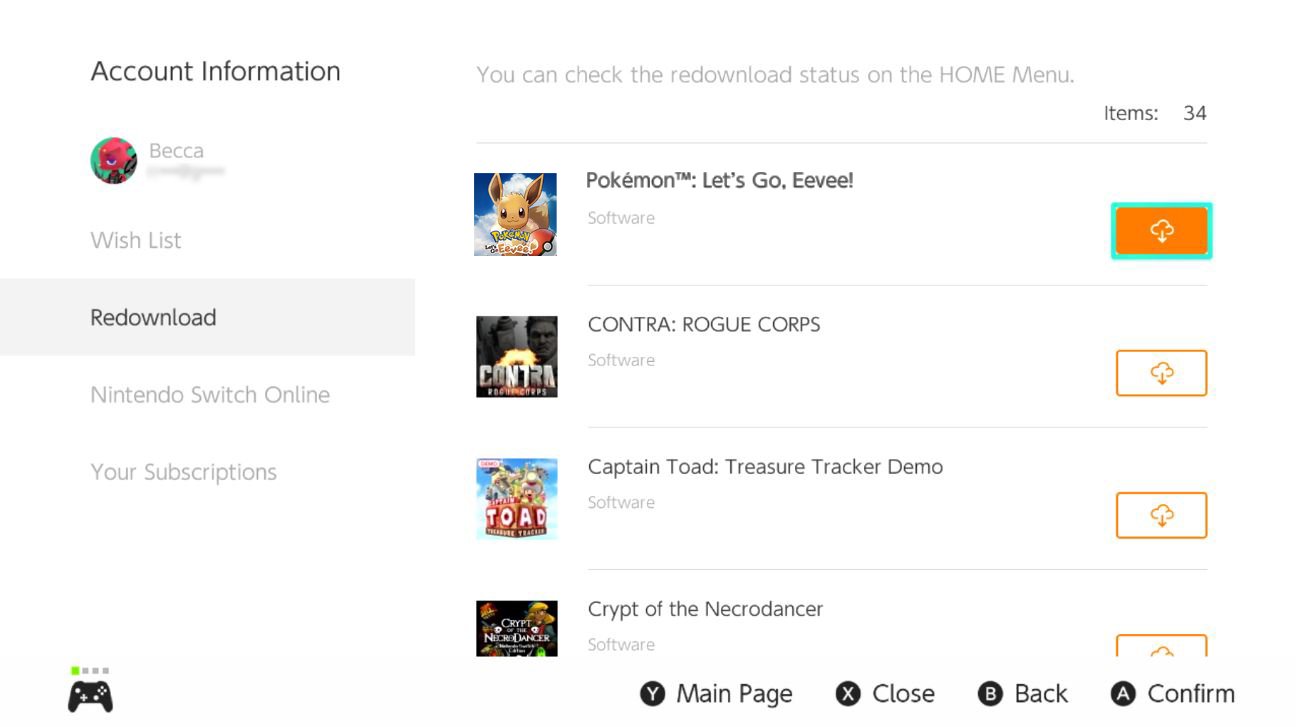 How to clear Nintendo Switch game download icon