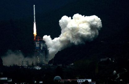 A rocket launch in China.