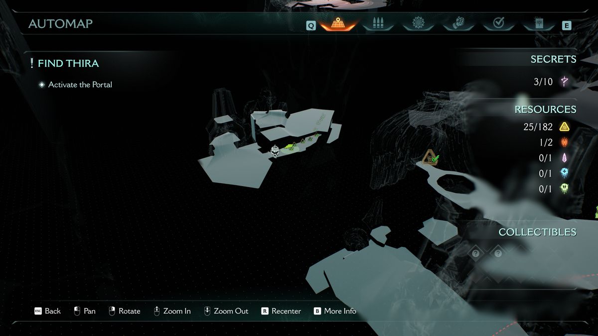 Doom: The Dark Ages Chapter 15 secrets City of Ry'uul - A map showing the location of a life sigil on a hidden path.