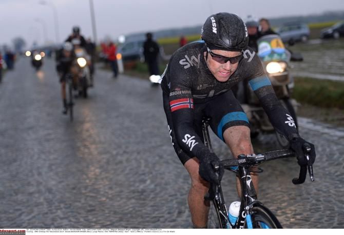 Edvald Boasson Hagen (Team Sky) leads Omloop Het Nieuwsblad