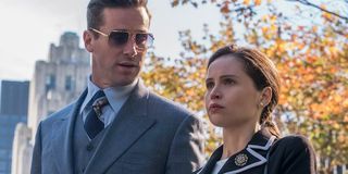 Armie Hammer as Martin Ginsberg and Felicity Jones as Ruth Bader Ginsberg in On the Basis of Sex