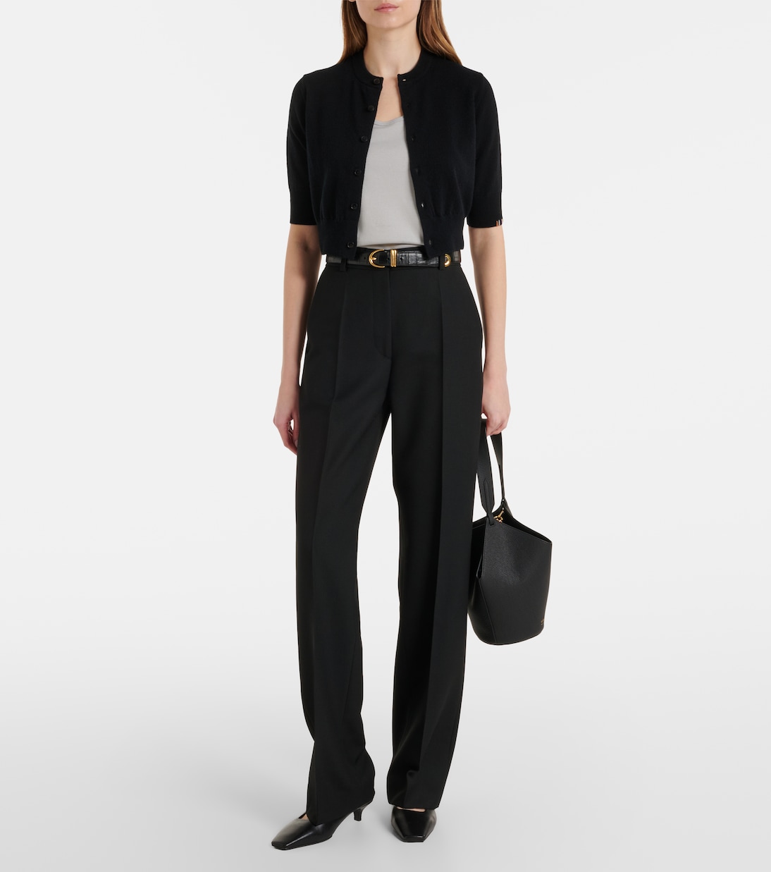 N&amp;deg;474 Super Little Cashmere Cardigan in Black - Extreme Cashmere