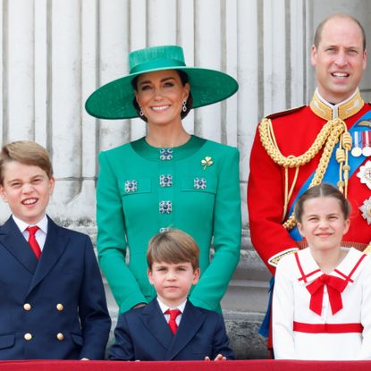 The Wales family at Trooping the Colour on the Buckingham Palace balcony