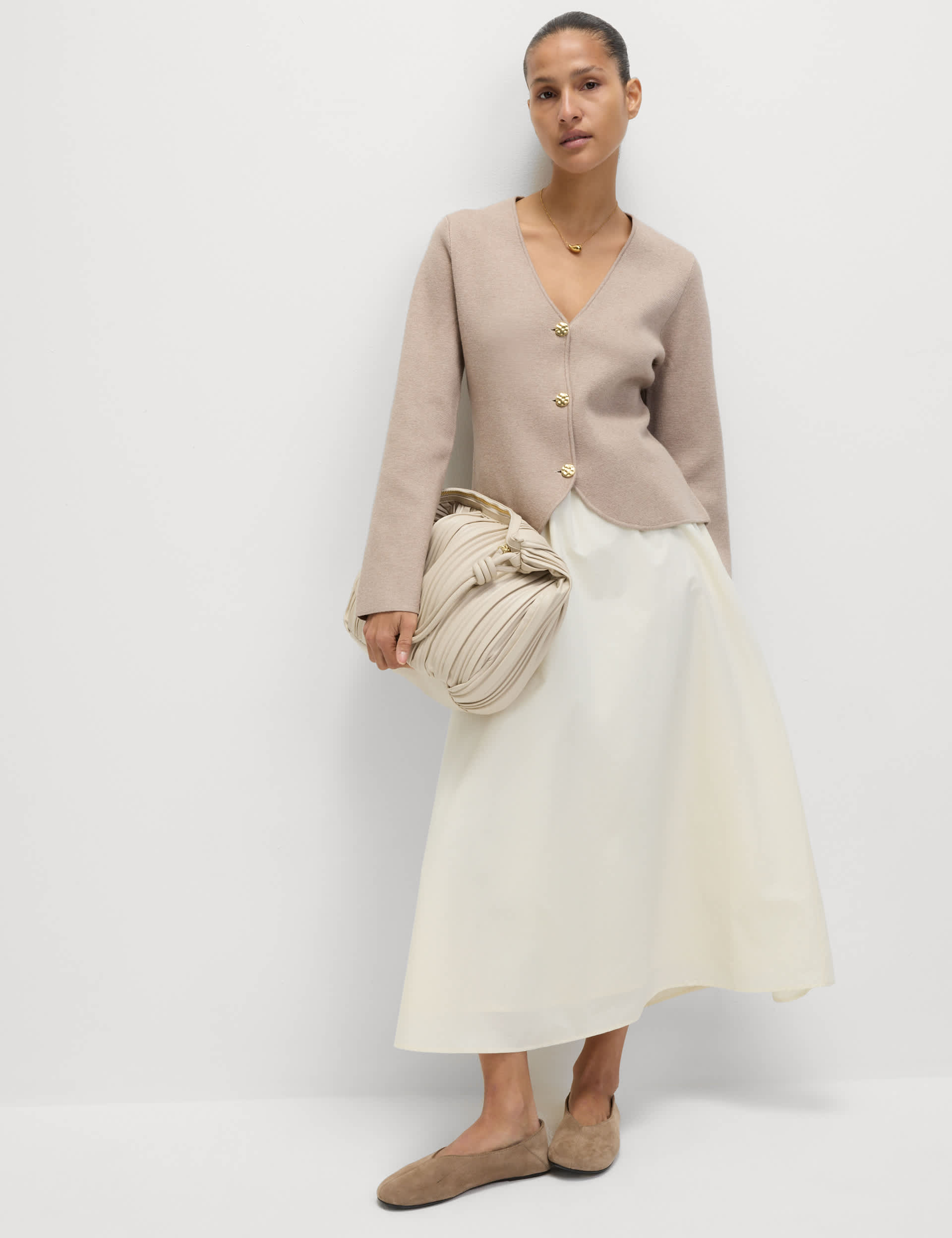 Soft Touch V-Neck Waisted Knitted Jacket