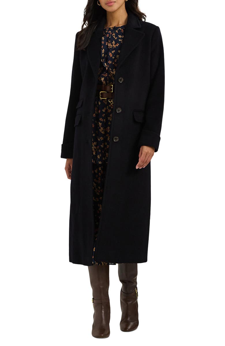 Longline Wool Blend Reefer Coat