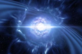 On Aug. 17, 2017, detectors spotted gravitational waves produced by the collision of two neutron stars (shown in this artist's impression). The scientists also observed a gamma-ray burst from the energetic event.