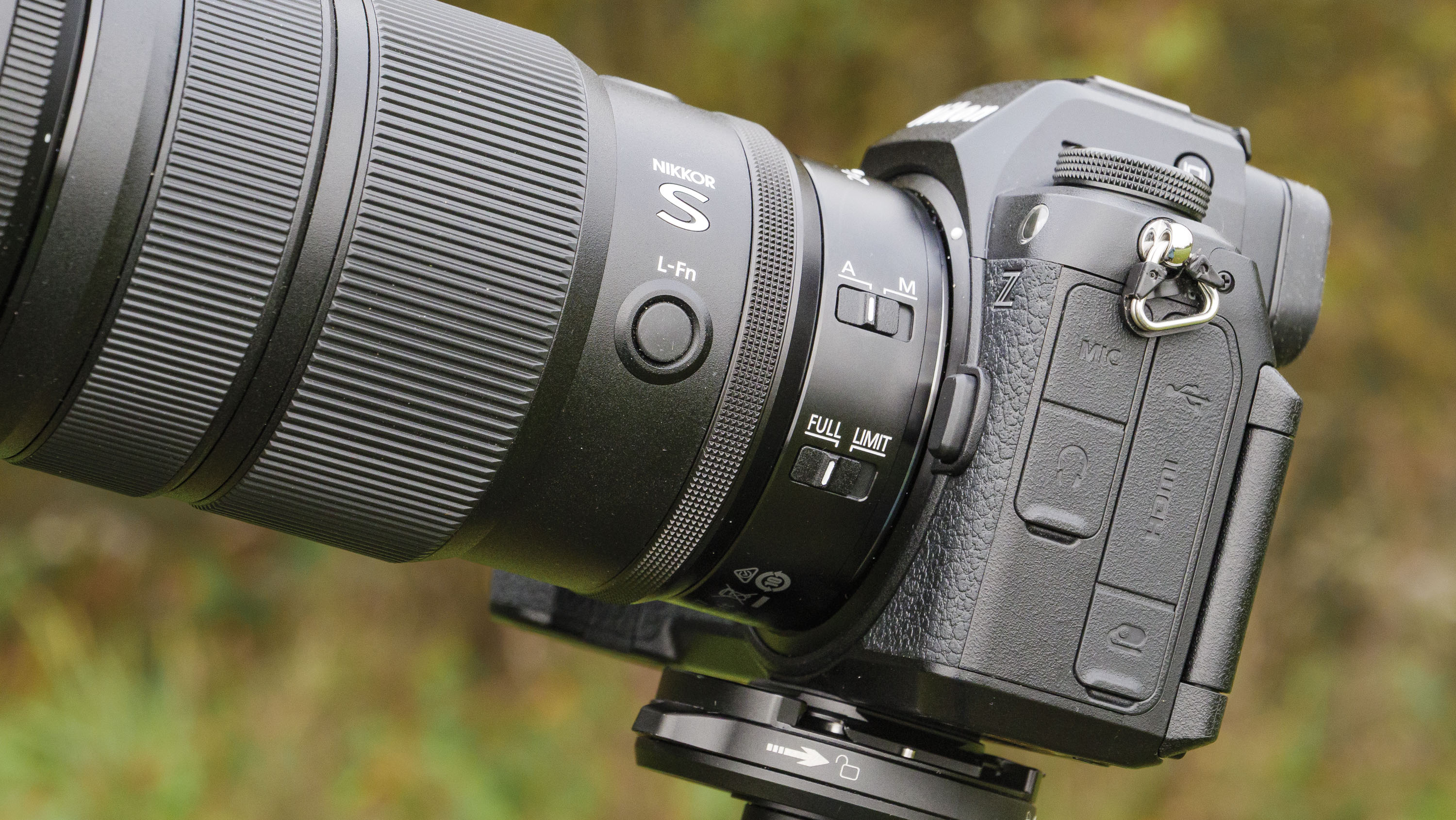 Closeup of the Nikon Z 24-70mm f/2.8 S II lens' controls