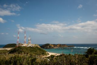A Japanese H-2A rocket carrying the NASA-Japan Aerospace Exploration Agency (JAXA), Global Precipitation Measurement (GPM) Core Observatory is seen as it rolls out to launch pad 1 of the Tanegashima Space Center, Thursday, Feb. 27, 2014,