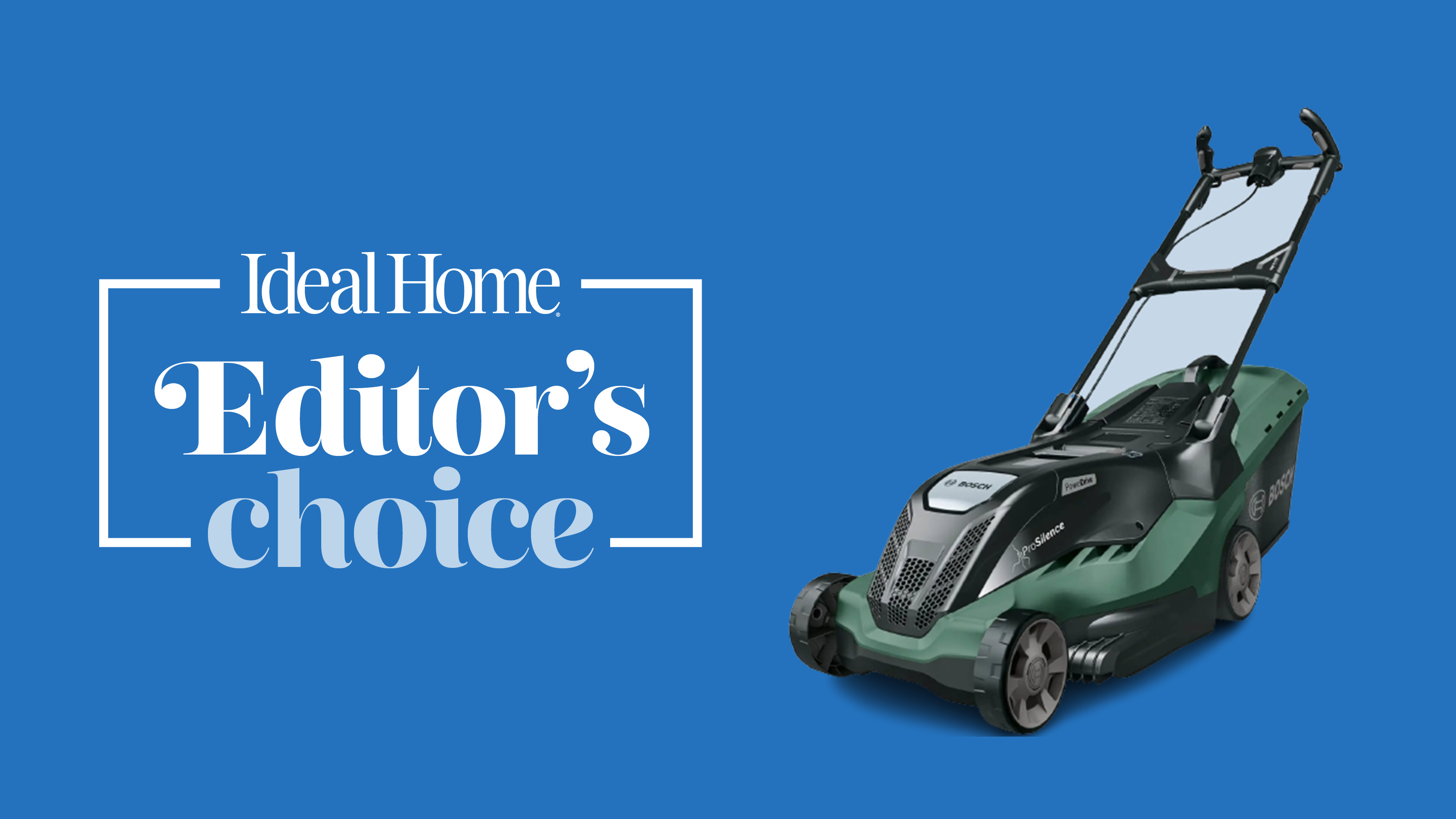 Editors Choice Bosch lawn mower in blue box