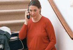 Pregnant woman - on mobile phone
