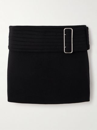 Belted Wool and Cashmere-Blend Mini Skirt