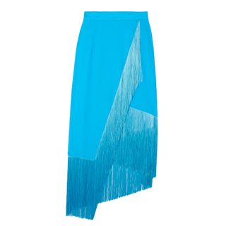 Taller Marmo + NET SUSTAIN Bossa Nova Wrap-effect Fringed Crepe Midi Skirt