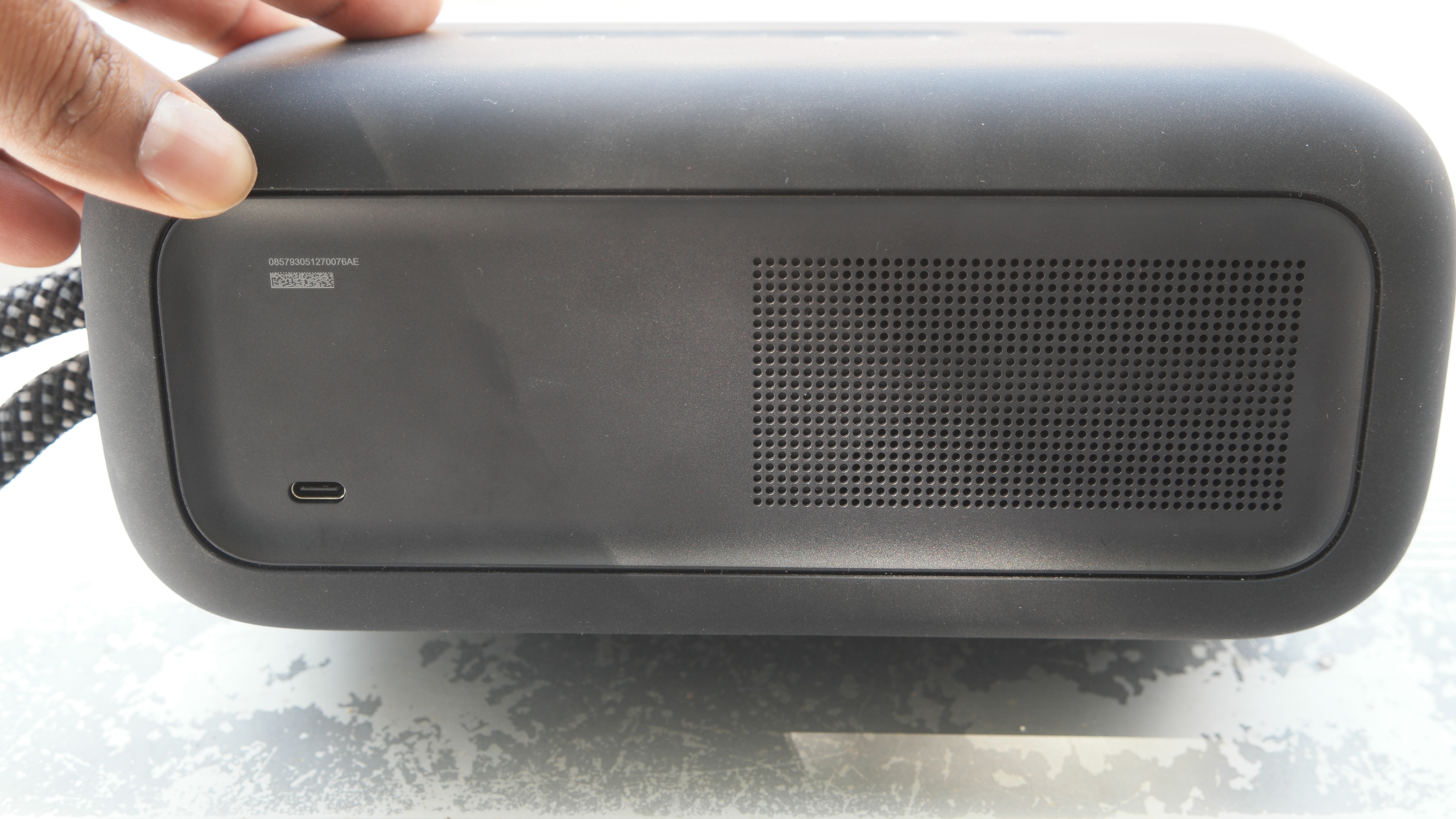 Bose SoundLink Plus showing the back of the unit. USB-C and rear grille are visible