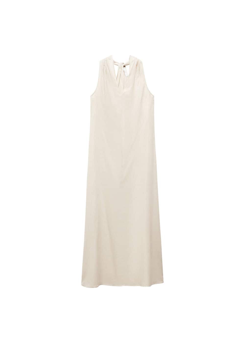 V-Neckline Linen Dress - Women