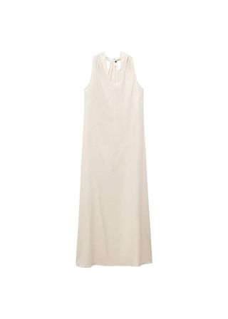 V-Neckline Linen Dress - Women