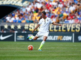 PITTSBURGH, PA - AUGUST 16: Shannon Boxx #7 of the United States in action against Costa Rica during the match at Heinz Field on August 16, 2015 in Pittsburgh, Pennsylvania. (Photo by Jared Wickerham/Getty Images)