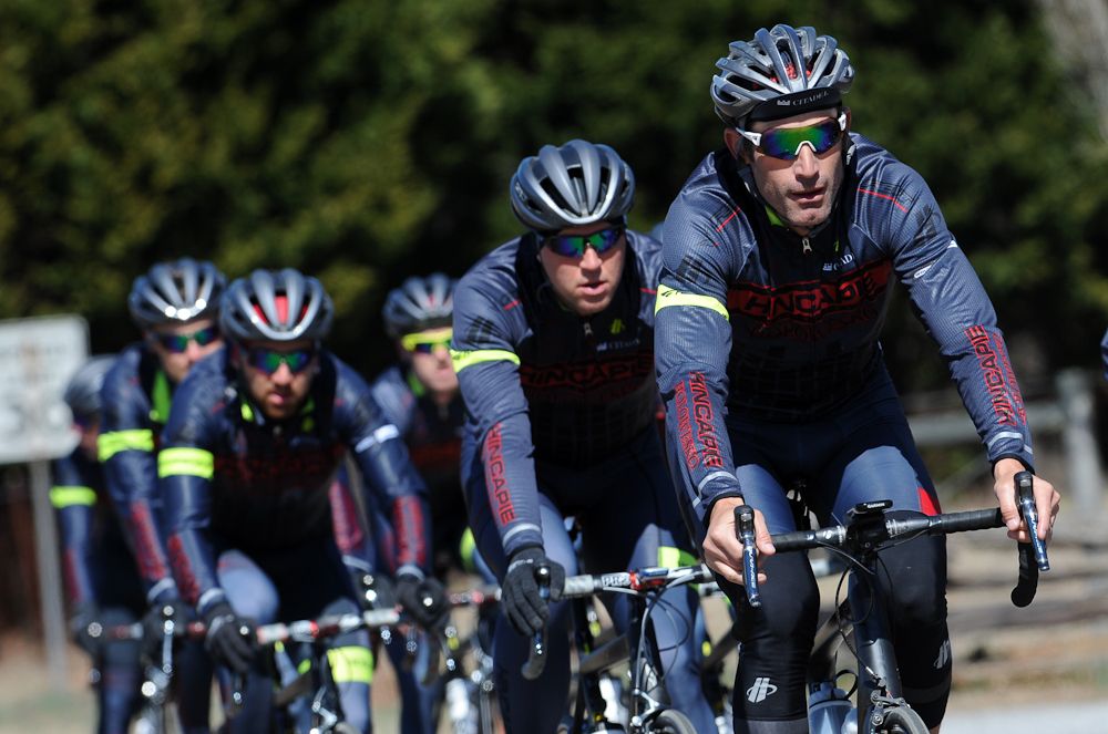 George Hincapie out for a ride with the team.