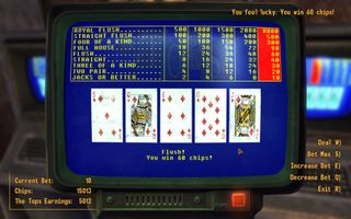Video poker screen in Fallout: New Vegas
