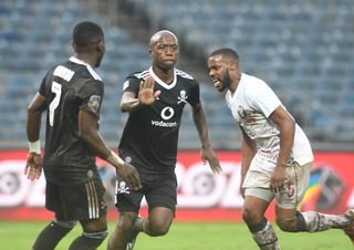 Ben Motshwari celebrating his goal against Swallows fc