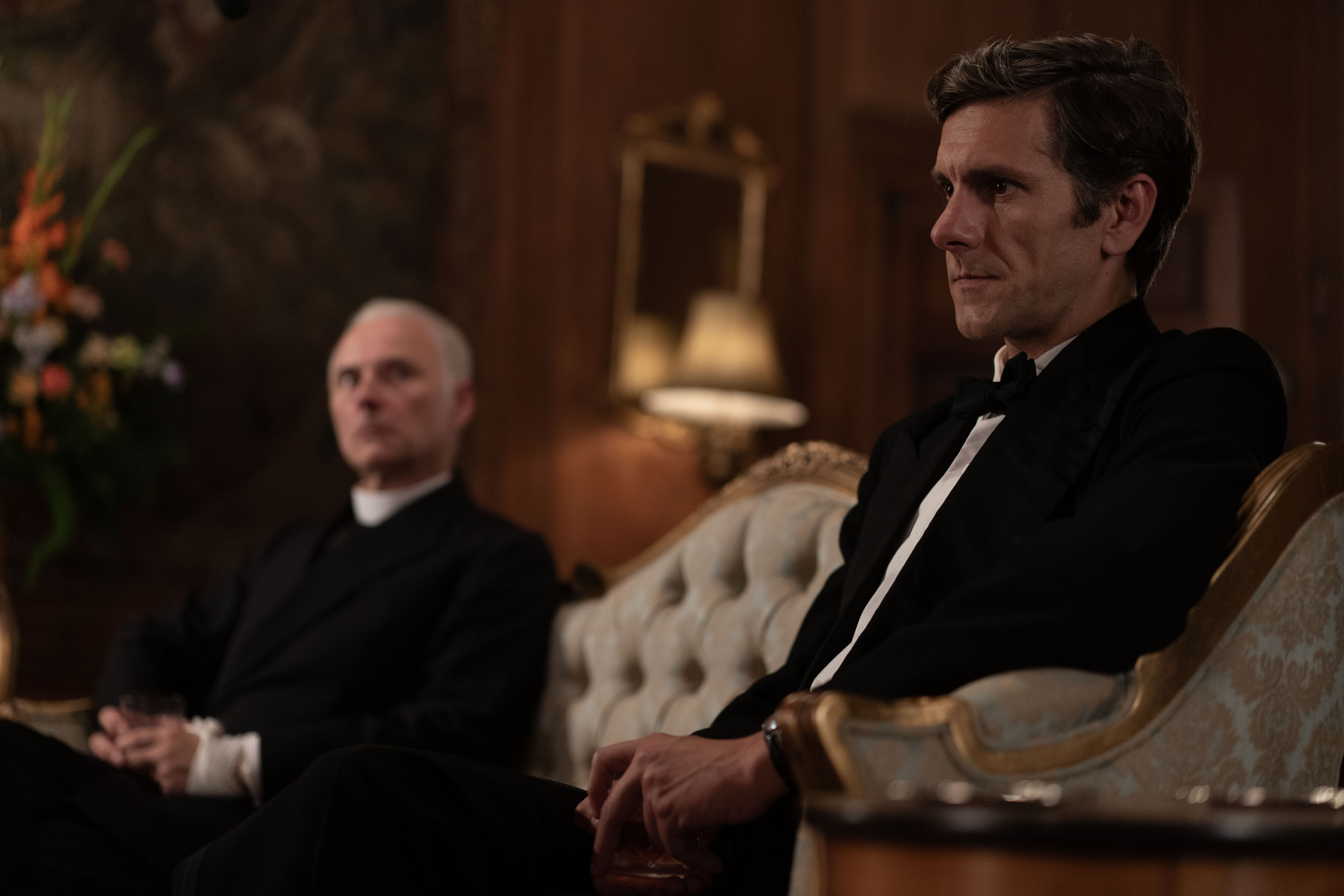 Mark Bonnar and Mathew Baynton as the doctor and vicar in Murder is Easy.