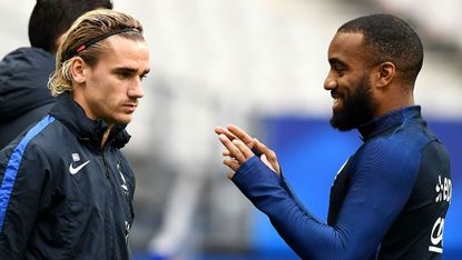 Antoine Griezmann and France international team-mate Alexandre Lacazette 