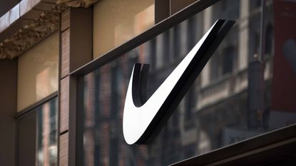 Nike logo on building