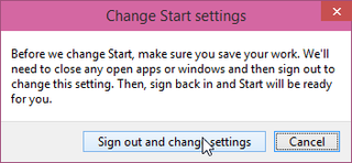 Click sign out and change settings