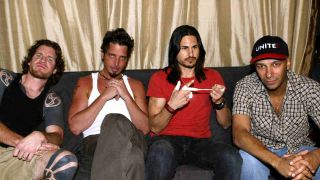 Audioslave backstage at the Jimmy Kimmel show in 2005