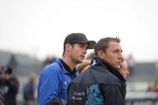 Jock Paget watching dressage at Burghley