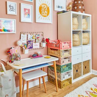 girls bedroom with storage