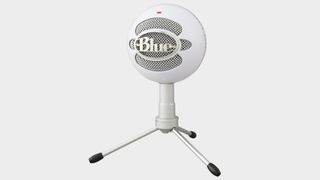 Blue Snowball mic in white